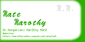 mate marothy business card
